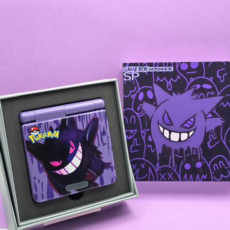 Modded Gameboy Advance SP - IPS Screen (Gengar)
