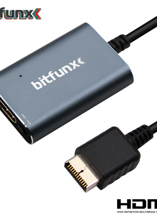 HDMI adapter with 'bitfunx' branding on a white background