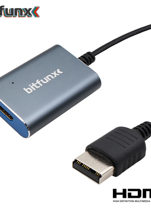 HDMI adapter with bitfunx branding on a white background