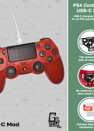 PlayStation 4 DualShock Controller: USB-C Mod (All models)