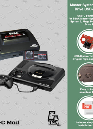 SEGA Master System & Mega Drive: USB-C Mod (All models)